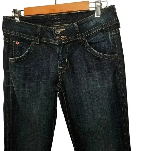 Hudson  Jeans Low Rise Dark Wash Bootcut Denim Blue Jeans Size 28 - Picture 5 of 9